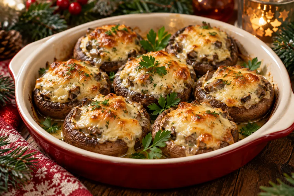 Шампиньоны, запечённые с сыром