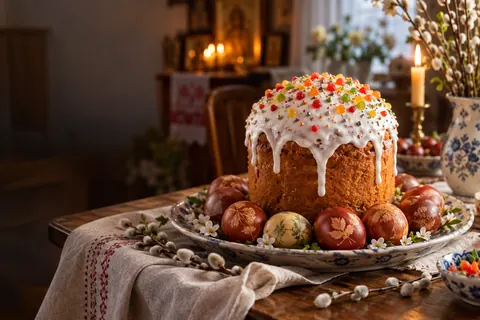 Рецепт творожной пасхи и кулича: заварная, сырая, с изюмом, яйца натуральными красителями