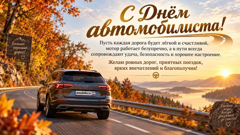 Открытка: День автомобилиста