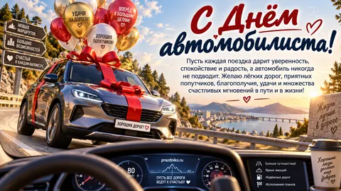 Открытка: День автомобилиста