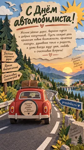 Открытка: День автомобилиста