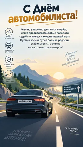 Открытка: День автомобилиста