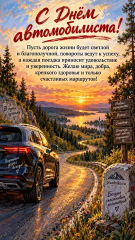 Открытка: День автомобилиста