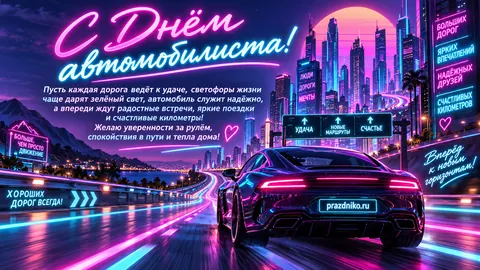 Открытка: День автомобилиста