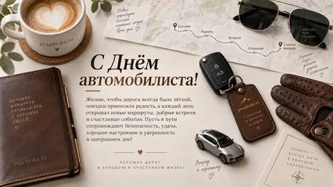 Открытка: День автомобилиста