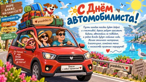 Открытка: День автомобилиста