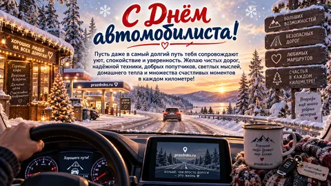 Открытка: День автомобилиста