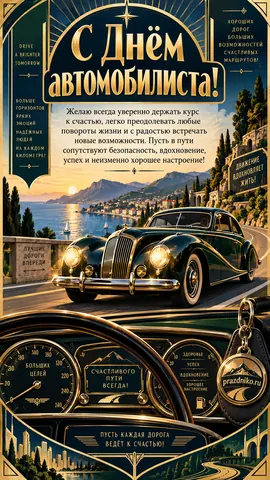 Открытка: День автомобилиста