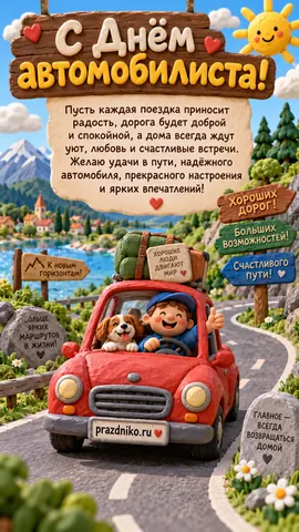 Открытка: День автомобилиста