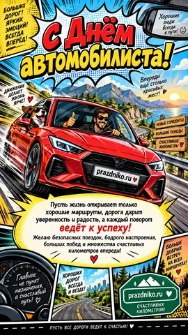Открытка: День автомобилиста
