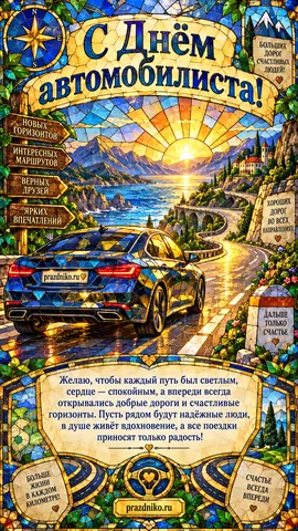 Открытка: День автомобилиста