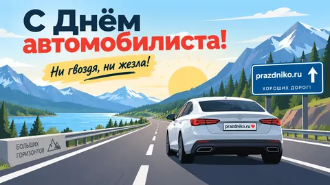 Открытка: День автомобилиста