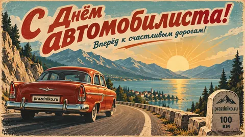 Открытка: День автомобилиста