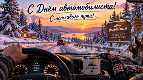 Открытка: День автомобилиста