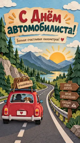 Открытка: День автомобилиста