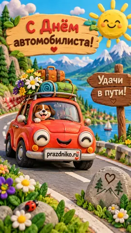 Открытка: День автомобилиста