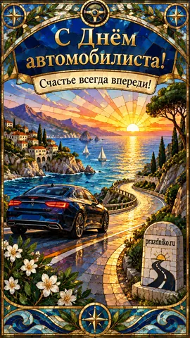 Открытка: День автомобилиста