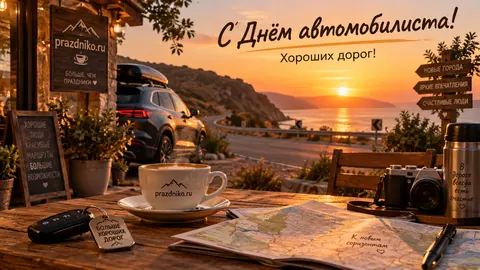 Открытка: День автомобилиста