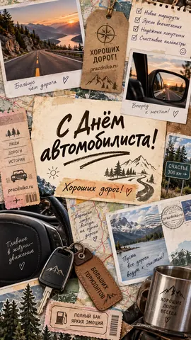 Открытка: День автомобилиста