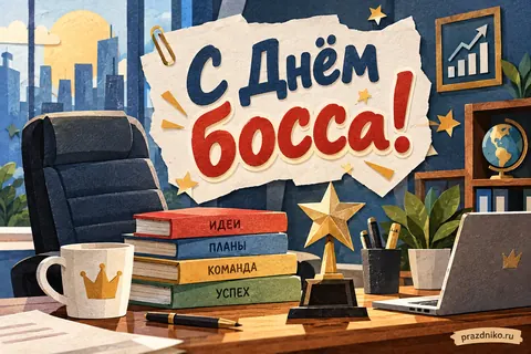 Открытка «День босса» — руководителю: С Днём
босса!