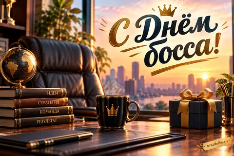 Открытка «День босса» — руководителю: С Днём
босса!