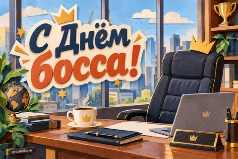 Открытка «День босса» — руководителю: С Днём
босса!