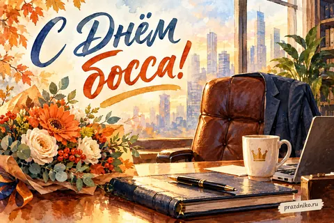 Открытка «День босса» — руководителю: С Днём
босса!