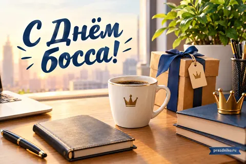 Открытка «День босса» — руководителю: С Днём
босса!