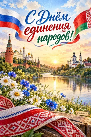 Открытка «День единения народов»: С Днём единения народов!