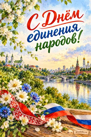 Открытка «День единения народов»: С Днём единения народов!
