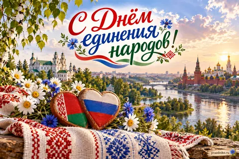Открытка «День единения народов»: С Днём единения народов!