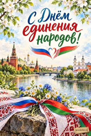 Открытка «День единения народов»: С Днём единения народов!