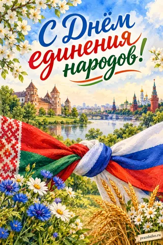 Открытка «День единения народов»: С Днём единения народов!