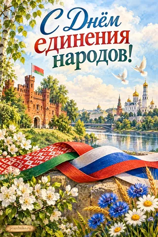 Открытка «День единения народов»: С Днём единения народов!