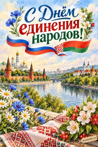 Открытка «День единения народов»: С Днём единения народов!
