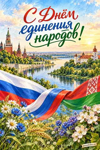 Открытка «День единения народов»: С Днём единения народов!