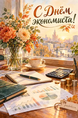 Открытка «День экономиста»: С Днём экономиста!