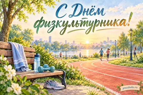 Открытка «День физкультурника»: С Днём
физкультурника!