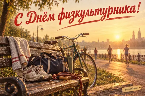 Открытка «День физкультурника»: С Днём физкультурника!