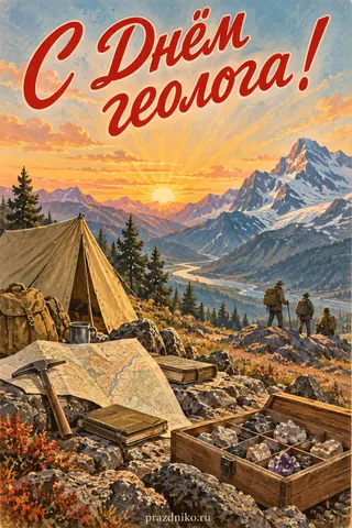 Открытка «День геолога»: С Днём геолога!
