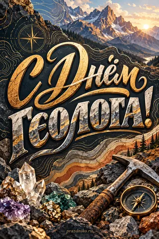 Открытка «День геолога»: С Днём геолога!