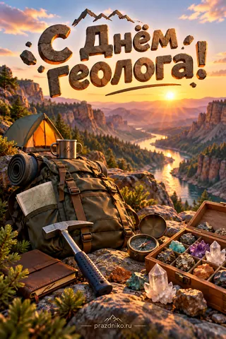 Открытка «День геолога»: С Днём геолога!