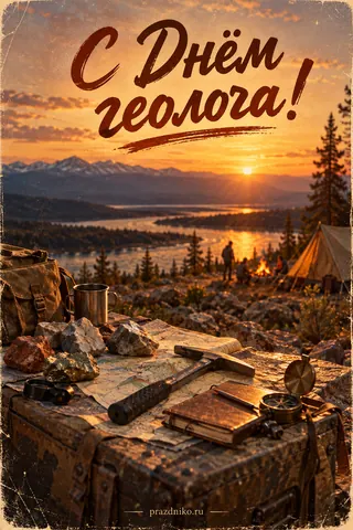 Открытка «День геолога»: С Днём геолога!