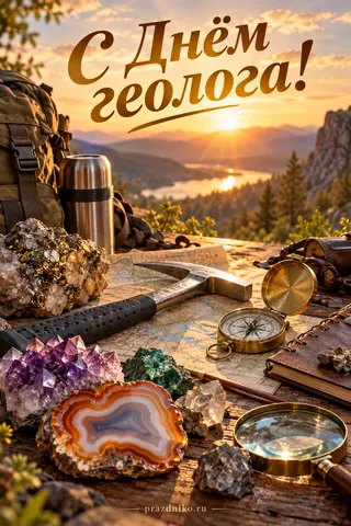Открытка «День геолога»: С Днём геолога!