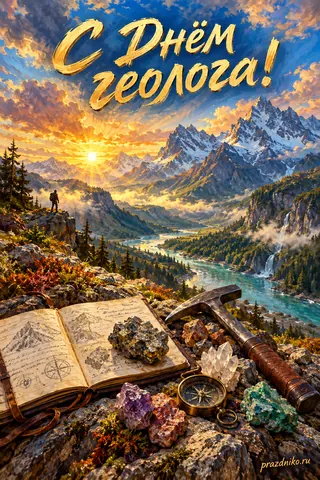 Открытка «День геолога»: С Днём геолога!