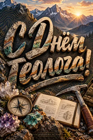 Открытка «День геолога»: С Днём геолога!