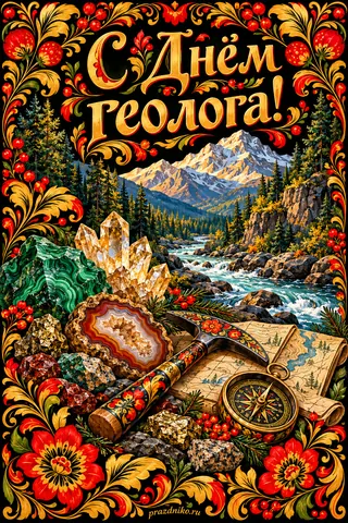 Открытка «День геолога»: С Днём геолога!