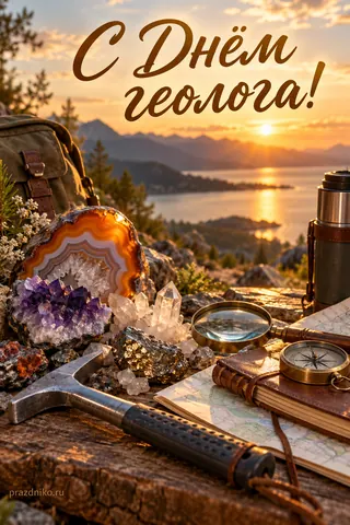 Открытка «День геолога»: С Днём геолога!