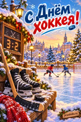 Открытка «День хоккея»: С Днём хоккея!