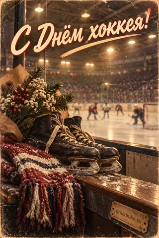 Открытка «День хоккея»: С Днём хоккея!